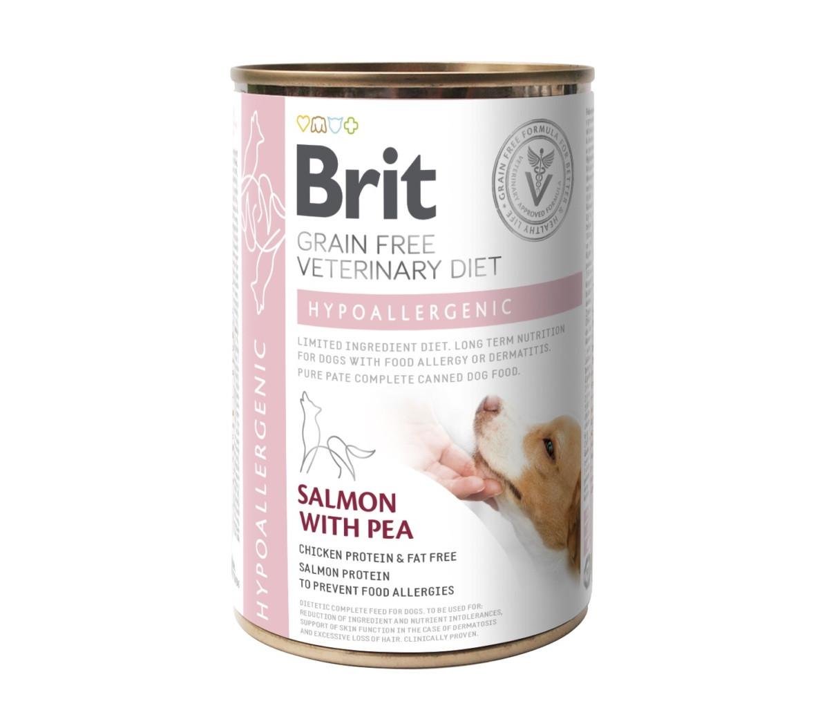 Корм влажный для собак Brit VetDiets Hypoallergenic с пищевой аллергией или непереносимостью 400 г (8595602535903)