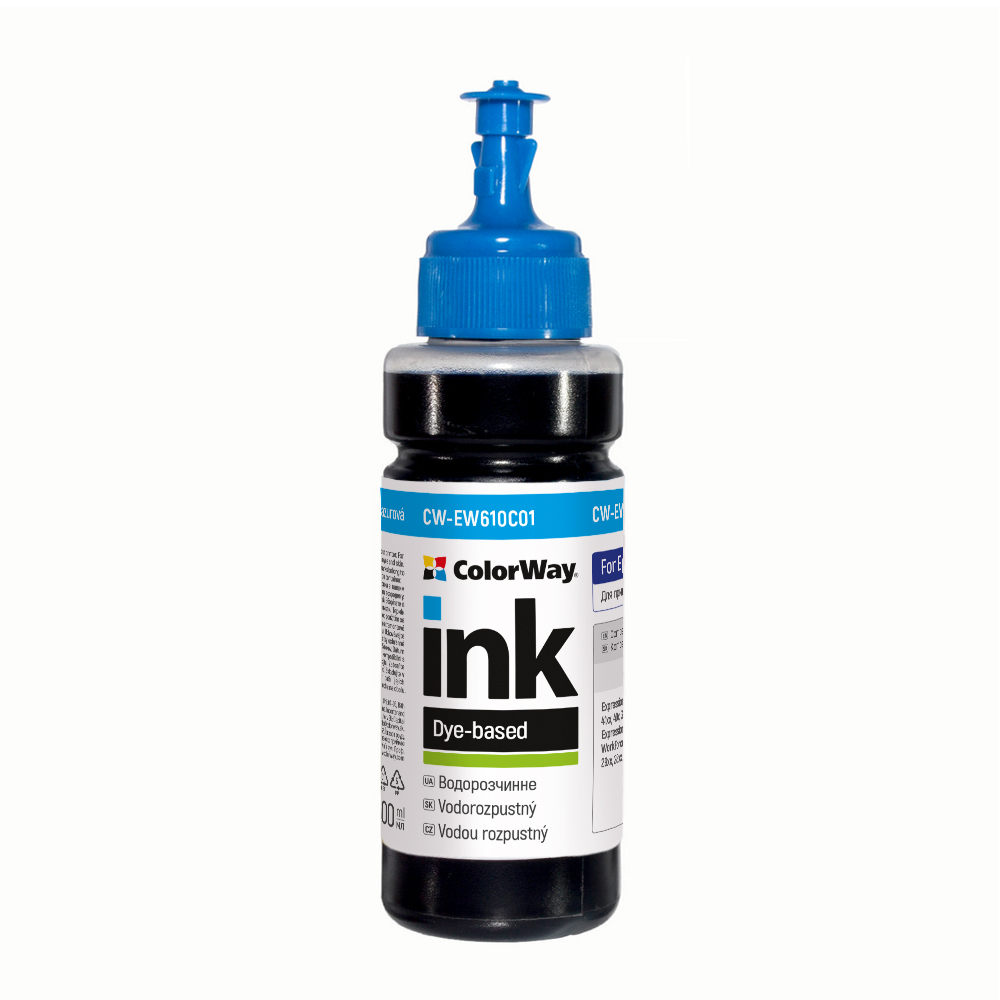 Чорнило ColorWay Epson XP103/600 100 мл Cyan (CW-EW610C01) Чорнило ColorWay Epson XP103/600 100 мл Cyan (CW-EW610C01)