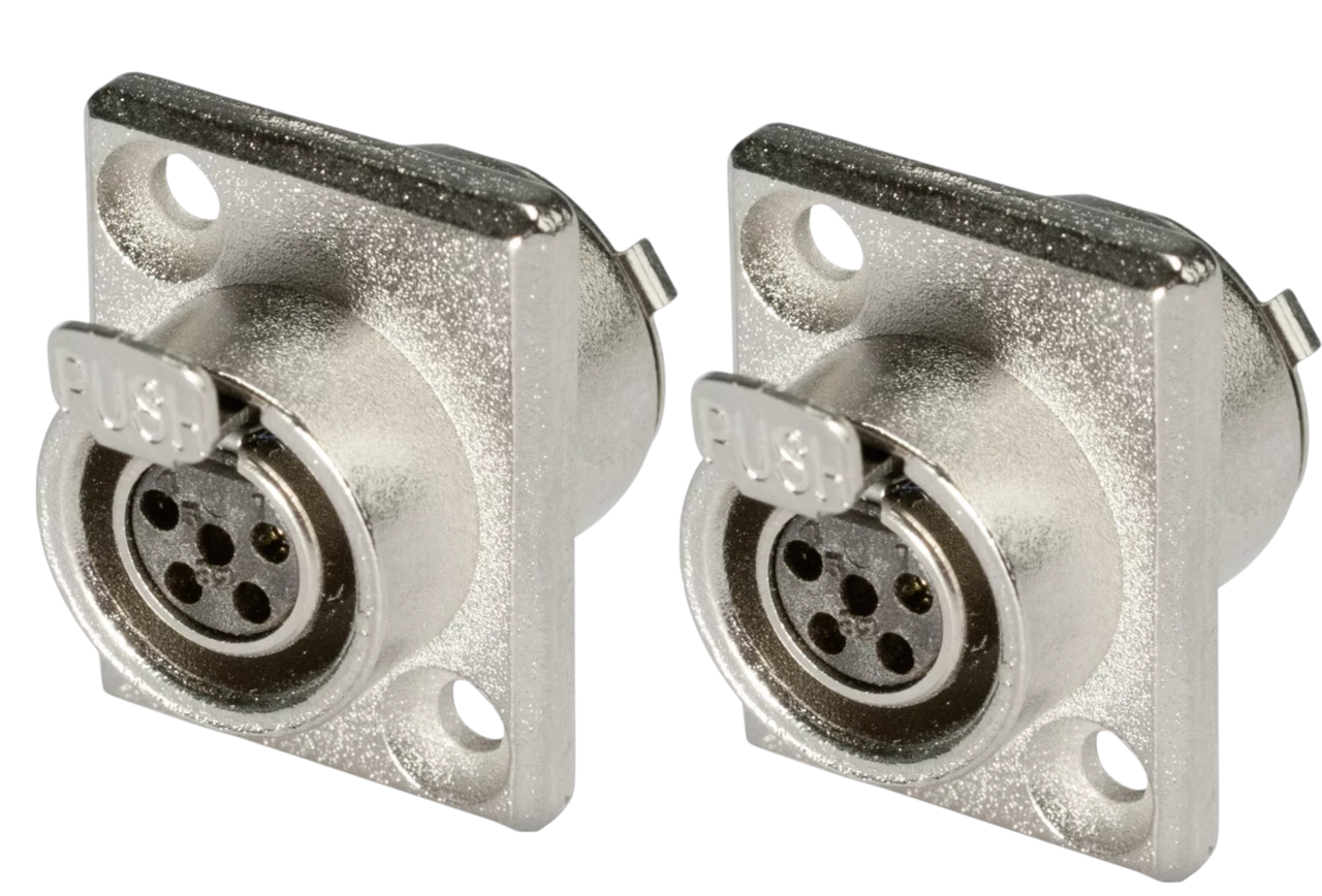 Панельний роз'єм Moco Mini XLR SA107-5P 5 контактів із двоотверстним фланцем для аудіосистем 1 шт. (000049390_2) - фото 9