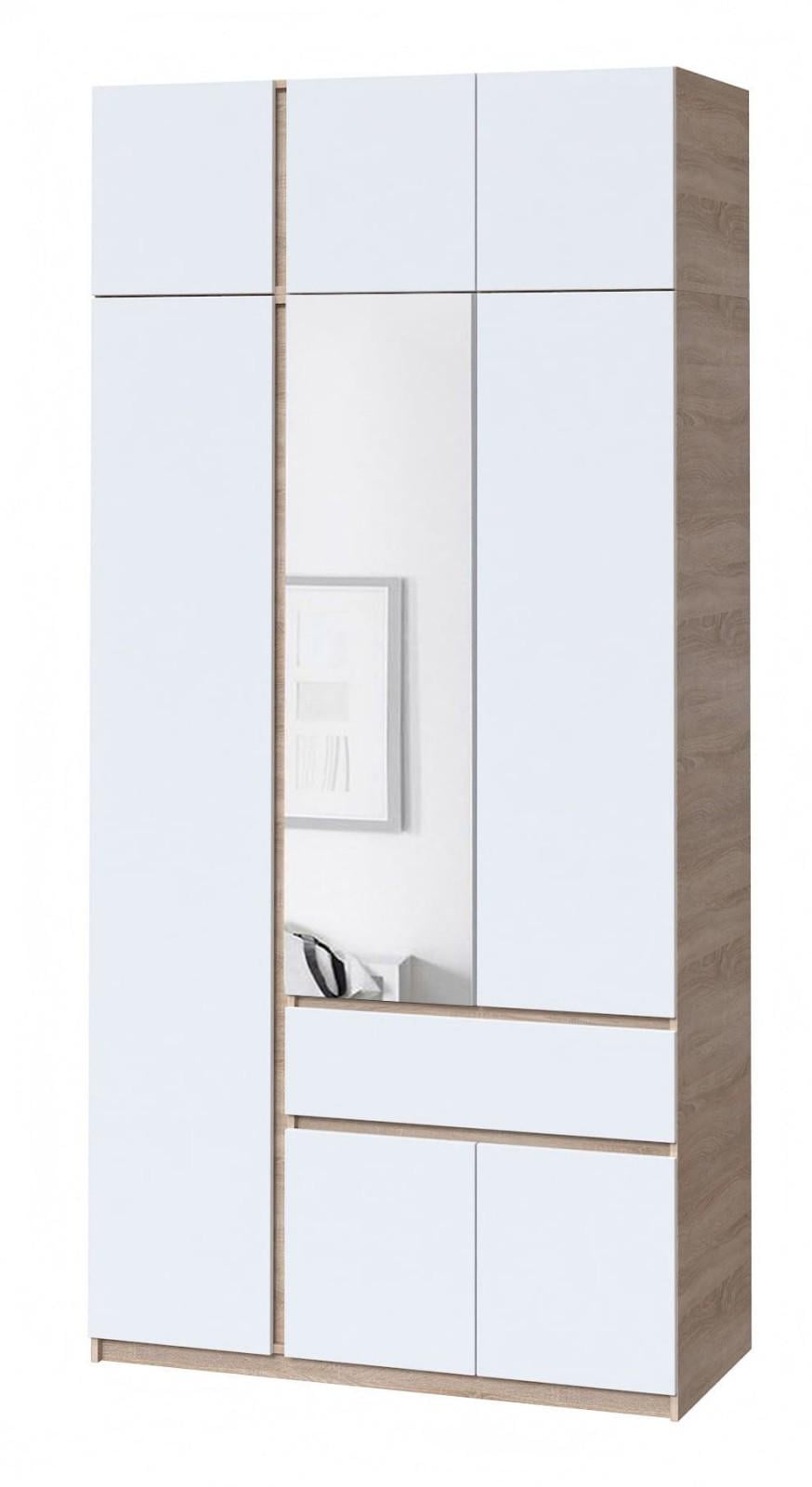 Шкаф с антресолью Мастер Форм Брайт левосторонний 1221х520х2400 мм Дуб сонома/Белый (30663)