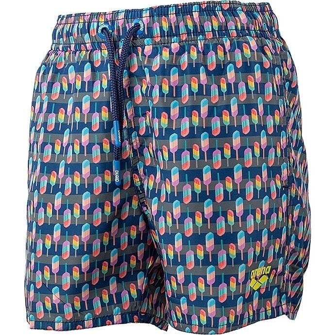 Шорты пляжные детские Arena BOYS BEACH BOXER ALLOVER 128 см Сине-желто-розовый (005252-550)