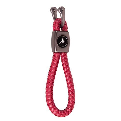 Брелок плетеный с кожзаменителя CN Mercedes-Benz Красный (00000052735)