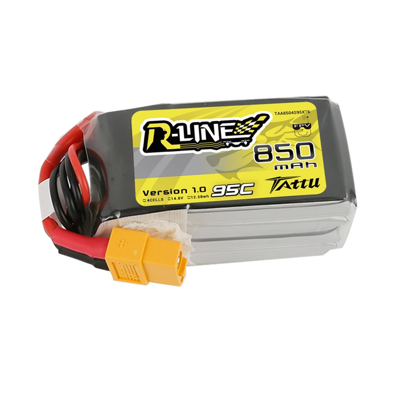 Аккумулятор Tattu R-Line 850 mAh 14,8V 95C 4S LiPo с разъемом XT60 (733850)