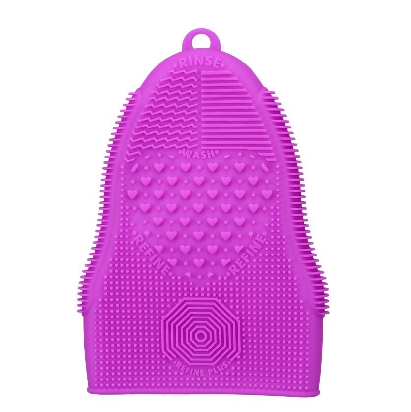 Силіконовий килимок SUNROZ Cleaning Brush Mat для миття ко сметичних пензликів Фіолетовий (SUN2677)