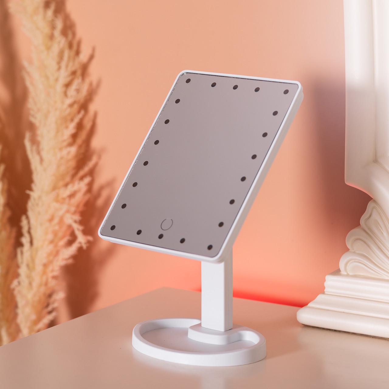 Зеркало настольное с подсветкой HP-10-4AW 22 LED 21х16 см USB Белый (A-033792) - фото 5 Зеркало настольное с подсветкой HP-10-4AW 22 LED 21х16 см USB Белый (A-033792) - фото 5