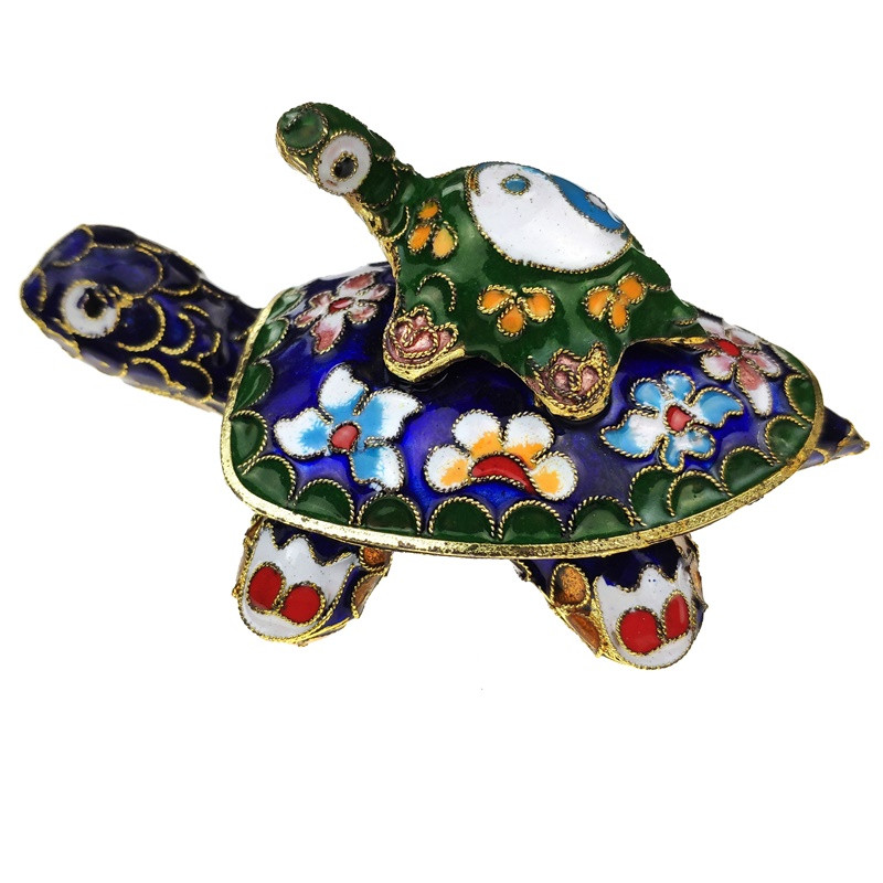 Шкатулка клуазоне Черепаха 6,5х11х7 см Разноцветный (C1676)