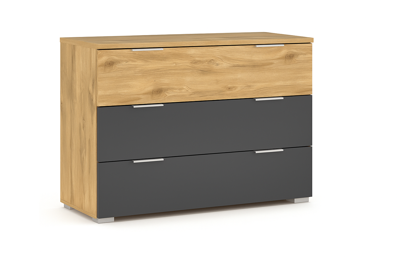 Комод 3Ш Кантри Mebel Service 109х46,8х80,8 см Минерва/Серый