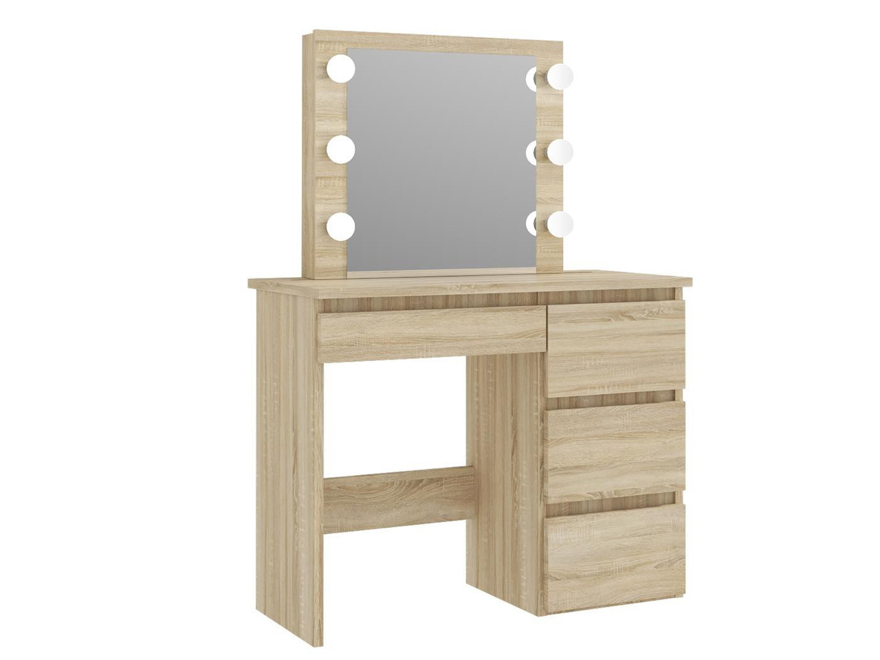 Туалетний столик із дзеркалом і підсвічуванням Homart 6 LED Сонома (9284) - фото 4 Туалетний столик із дзеркалом і підсвічуванням Homart 6 LED Сонома (9284) - фото 4