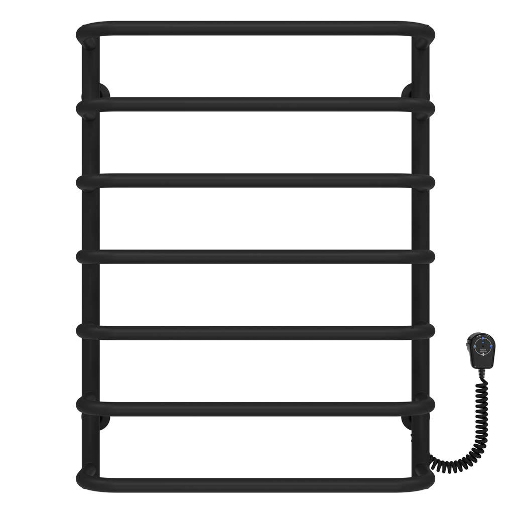 Полотенцесушитель электрический Deffi Стандарт П7 EF16 крашеная сталь 500х700 мм Черный (D.SS.70.50.7.EBR5)
