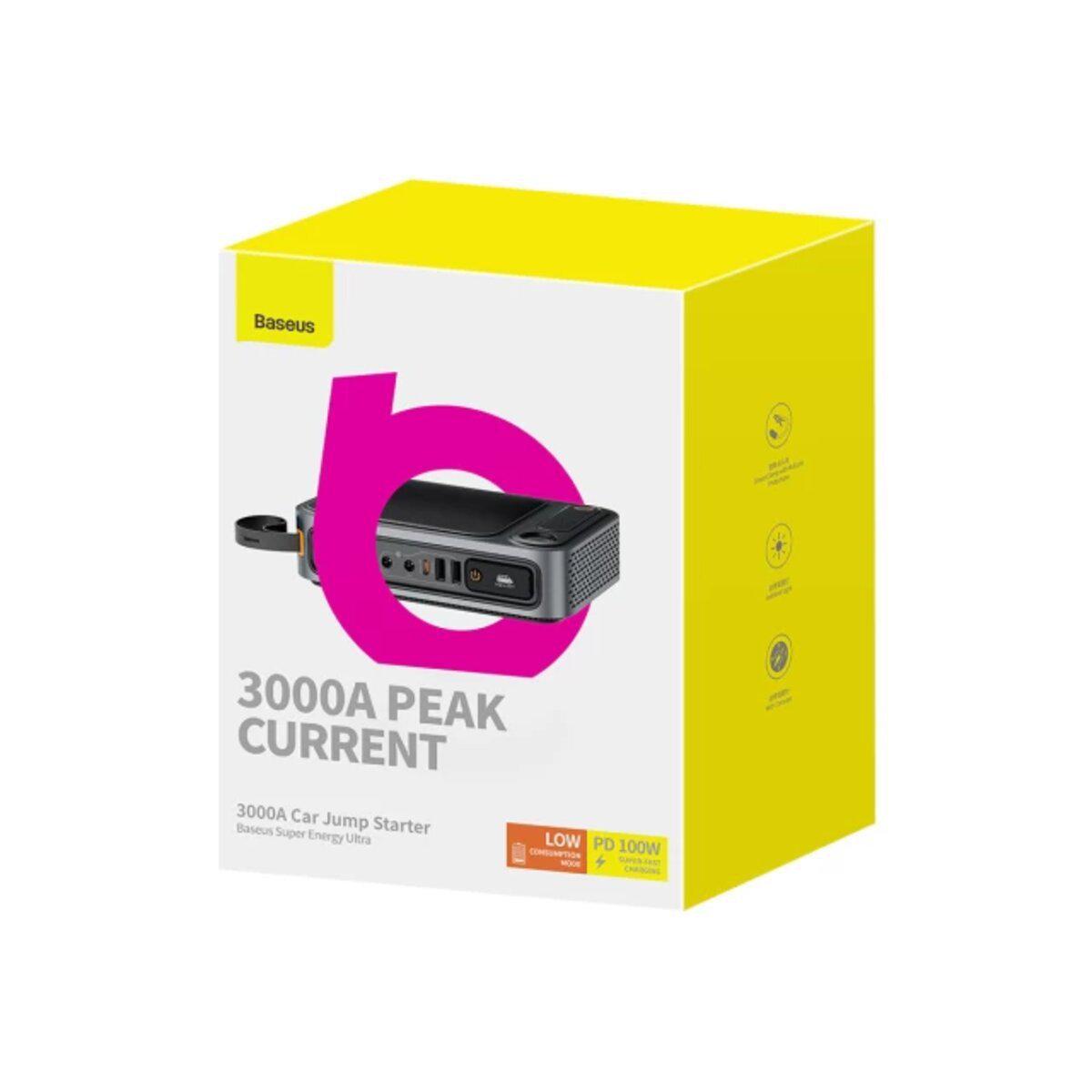Пуско-зарядное устройство BASEUS Super Energy Ultra Jump Starter 3000A Cluster Black - фото 7 Пуско-зарядное устройство BASEUS Super Energy Ultra Jump Starter 3000A Cluster Black - фото 7
