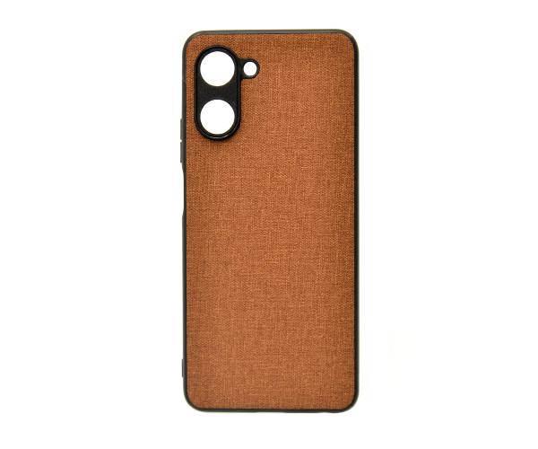 Чехол накладка New Textile leather саse для Realme 10 Pro 5G Коричневый