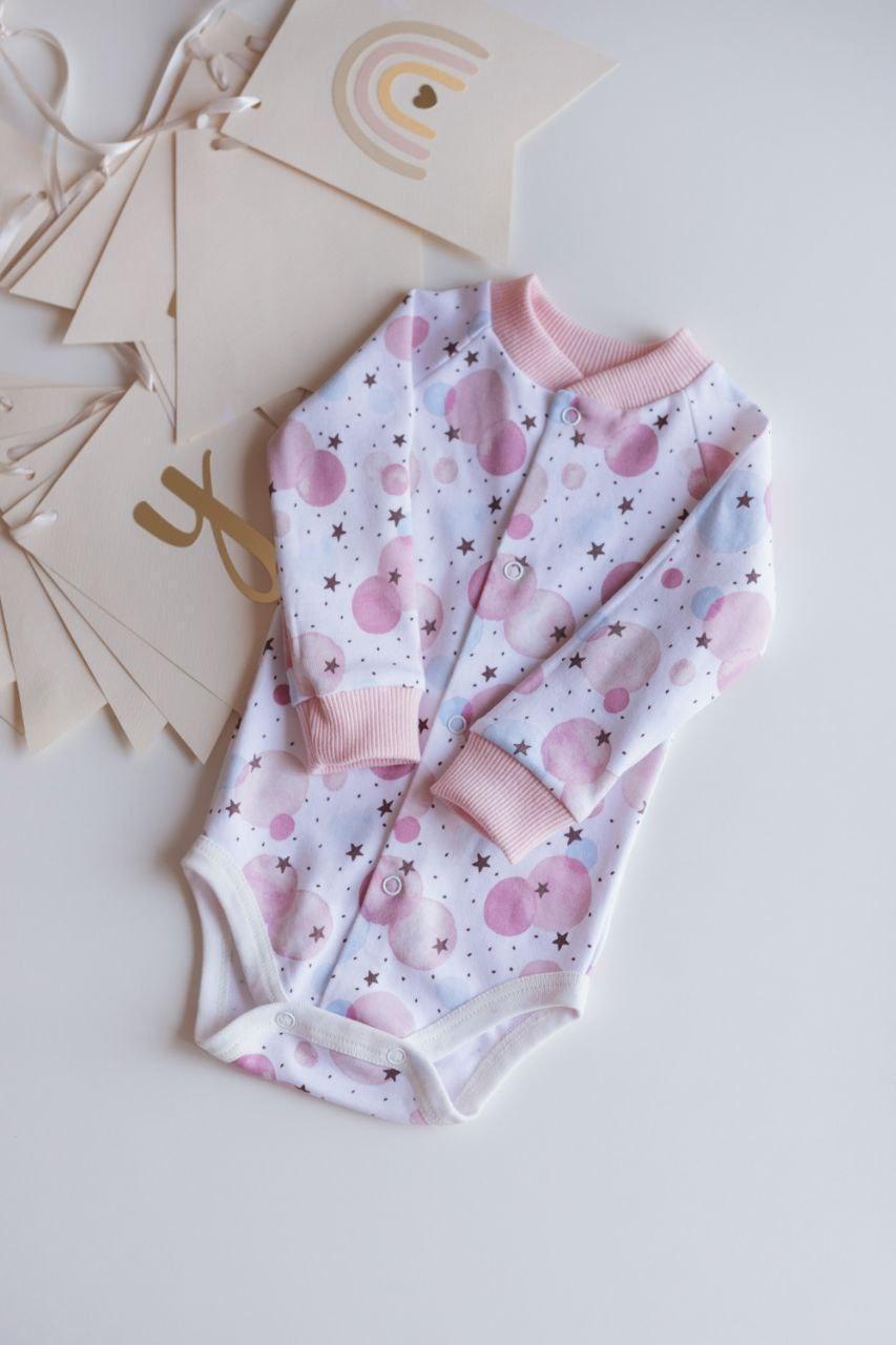 Боди с длинным рукавом интерлок Шарики 62 см (2678739241)