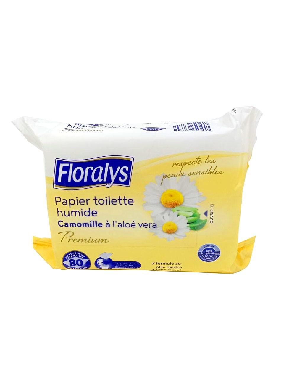 Вологий туалетний папір Floralys Premium Camomile & Aloe 80 шт.