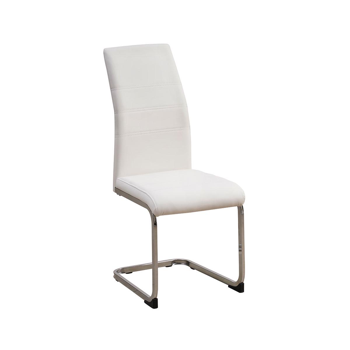 Кухонный стул для бара, кафе, ресторана Woody Вернио металл/кожзам цвет хром/белый