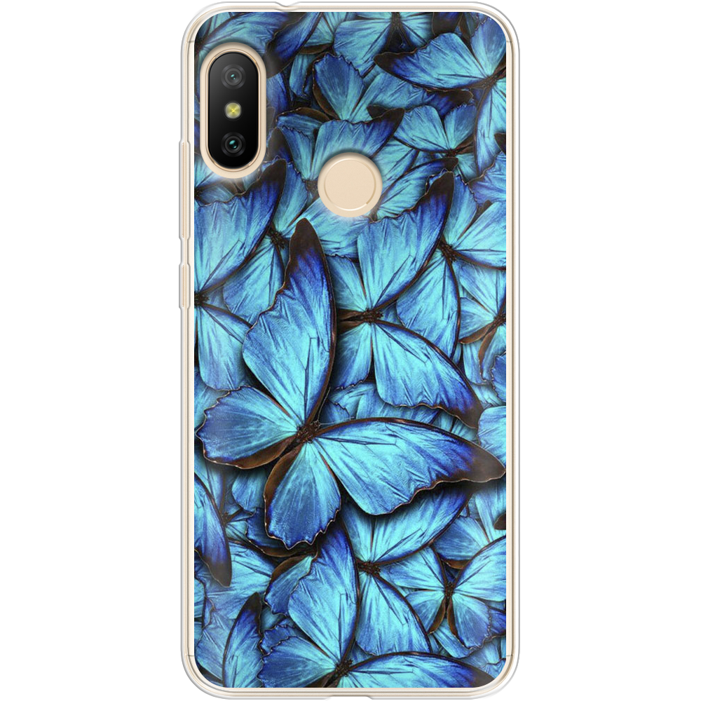 Чехол BoxFace Xiaomi Mi A2 Lite лазурные бабочки Прозрачный силикон (34892-up1550-34892)