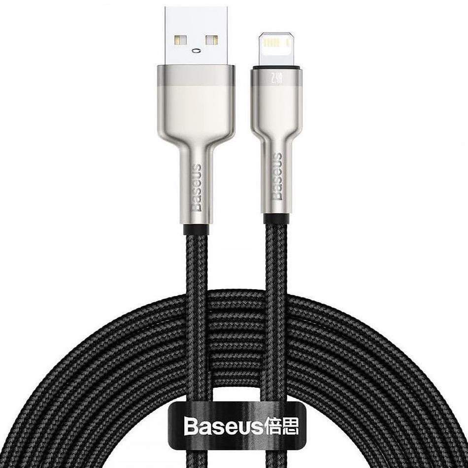 Кабель BASEUS USB Lightning 2.4A Cafule Series Metal Data Cable 2 м Black (CALJK-B01)