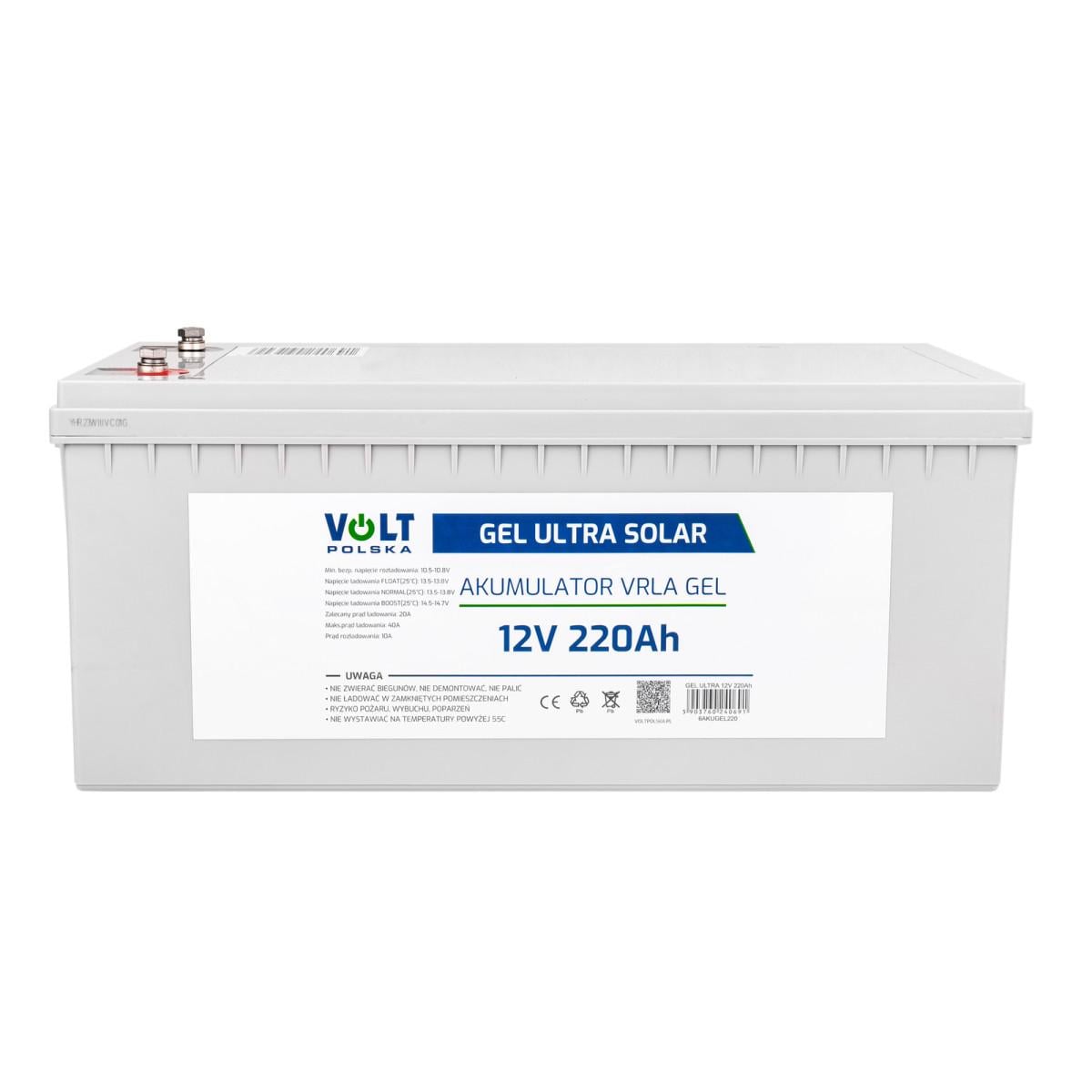 Аккумулятор гелевой Volt Polska VPRO Premium VRLA 12V 220 Ah (6AKUGEL220)