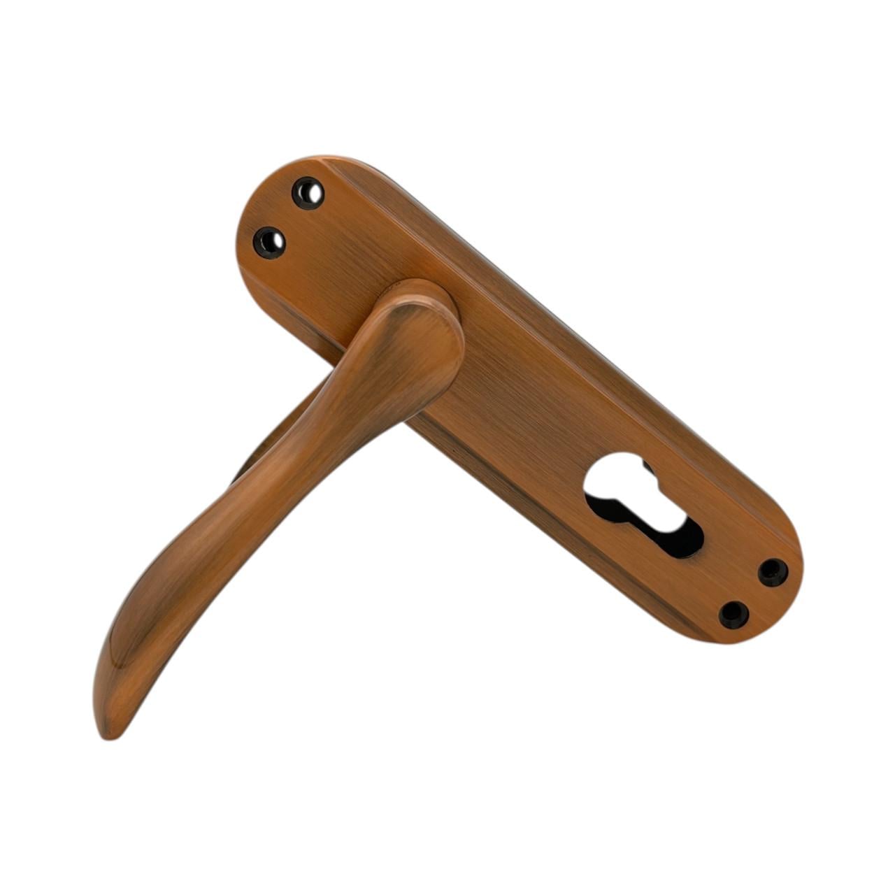 Дверные ручки межкомнатные под сердцевину Ozcanlar Bodrum Bakir/Oksid Kisa Yale 62 мм (360050)