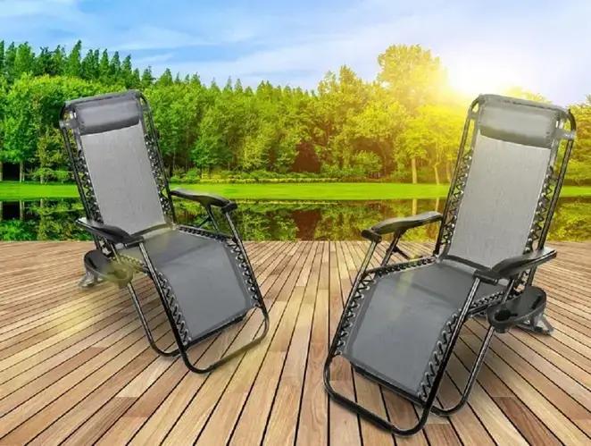 Шезлонг розкладний Trex з підлокітниками та підстаканником до 120 кг 180х64х110 см (Trex-2382150) - фото 4