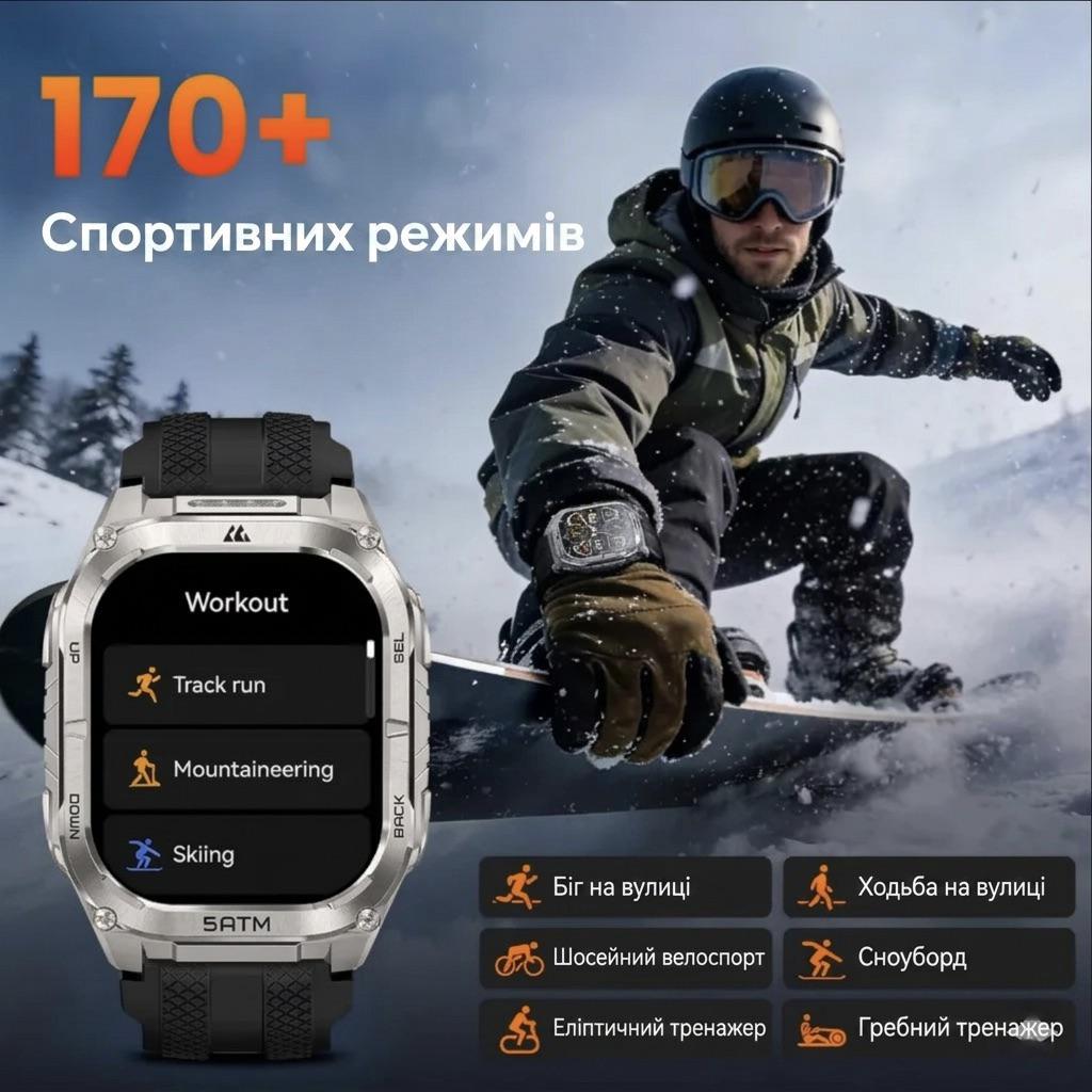 Смарт-часы тактические Kospet Tank M4С Silver — фото 7