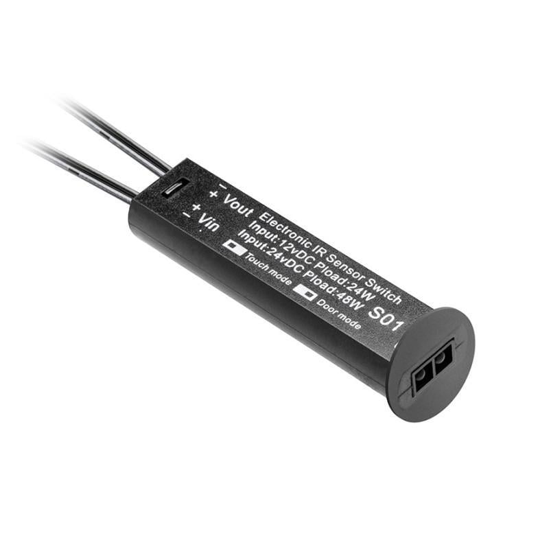 Датчик движения GTV 2-х функциональный с димером 12-24V DC 12V max 24W 24V max 48W Черный (00000035833)