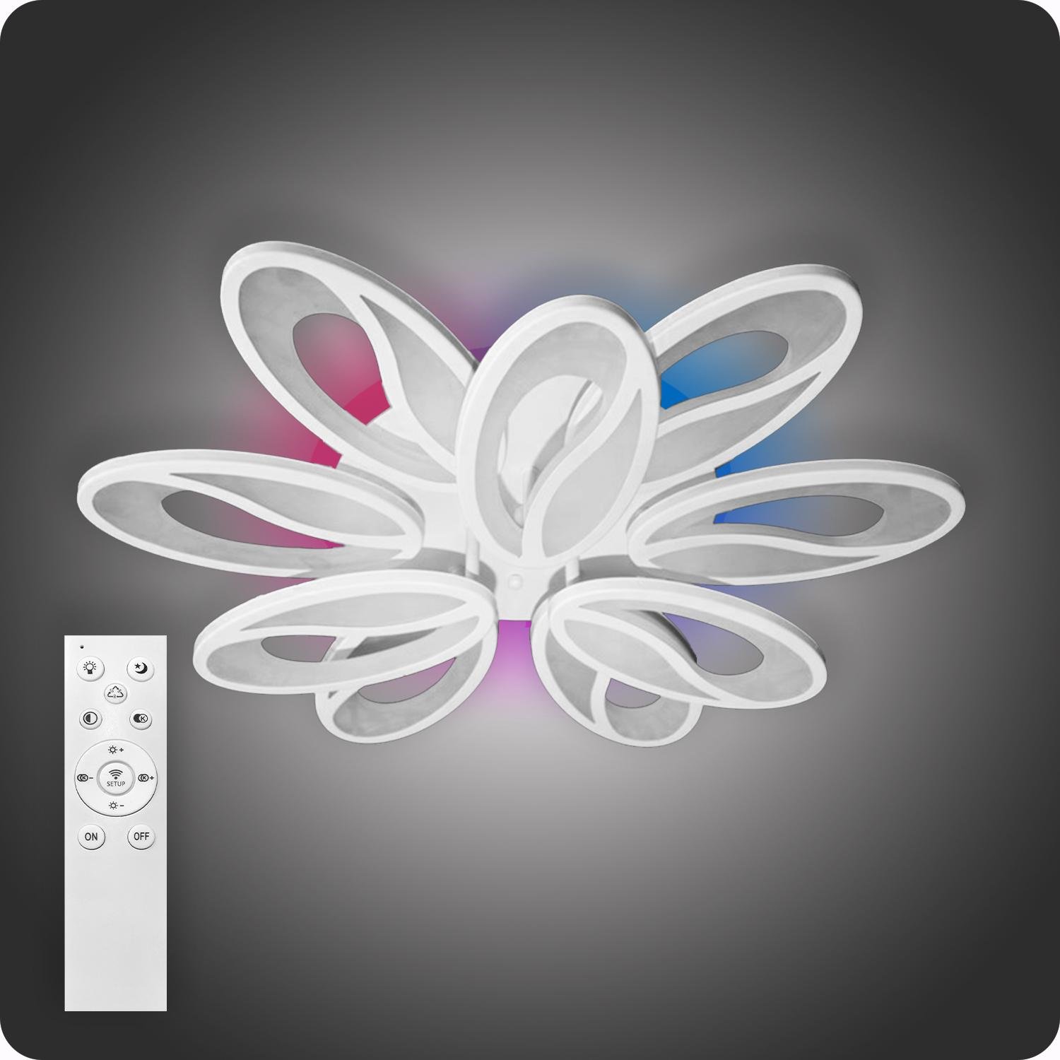 Люстра світлодіодна 517 Light 3color з пультом 180 Вт Білий (01309)