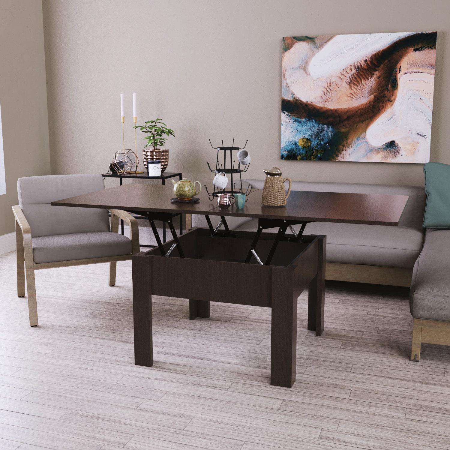 Журнальный стол-трансформер Comfo 700x570x700 мм Венге (GATB13050000000) - фото 4 Журнальный стол-трансформер Comfo 700x570x700 мм Венге (GATB13050000000) - фото 4