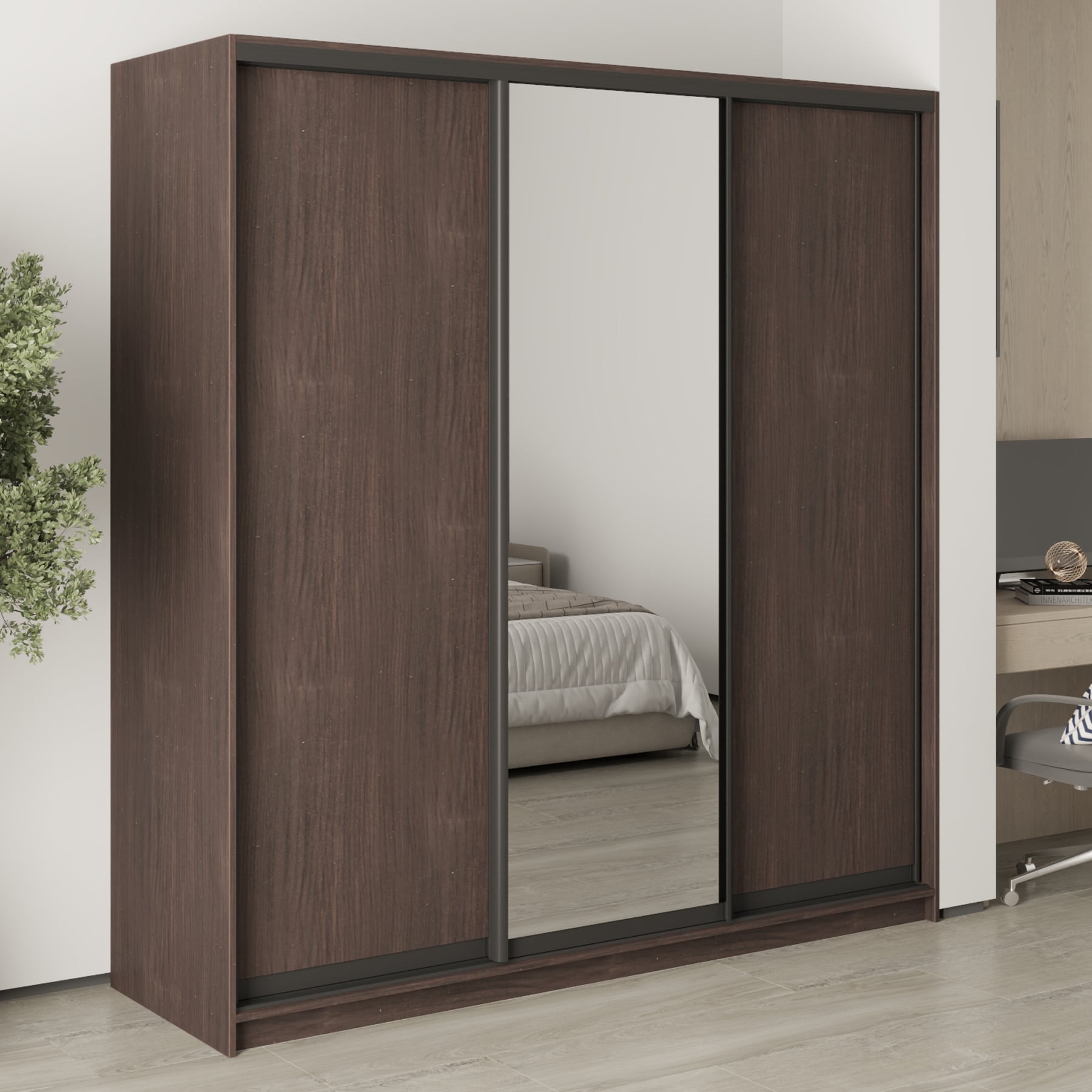 Шкаф-купе трехдверный Mebel Star Комбо BG MBS-9180 200х60х210 см Дуб ристрето (1009169) Шкаф-купе трехдверный Mebel Star Комбо BG MBS-9180 200х60х210 см Дуб ристрето (1009169)