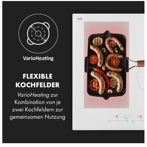 Варочная индукционная панель KLARSTEIN Delicatessa 77 гибридная встроенная 7500 Вт (10035199) - фото 5 Варочная индукционная панель KLARSTEIN Delicatessa 77 гибридная встроенная 7500 Вт (10035199) - фото 5