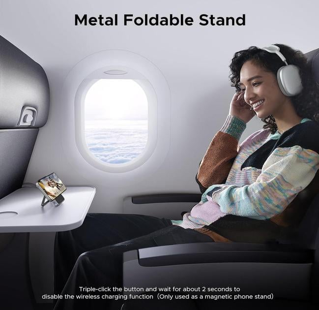 Повербанк беспроводной Ugreen PB572 Qi2 Magnetic Magsafe 10000 mah 20W для iPhone Серый (28780601) - фото 12