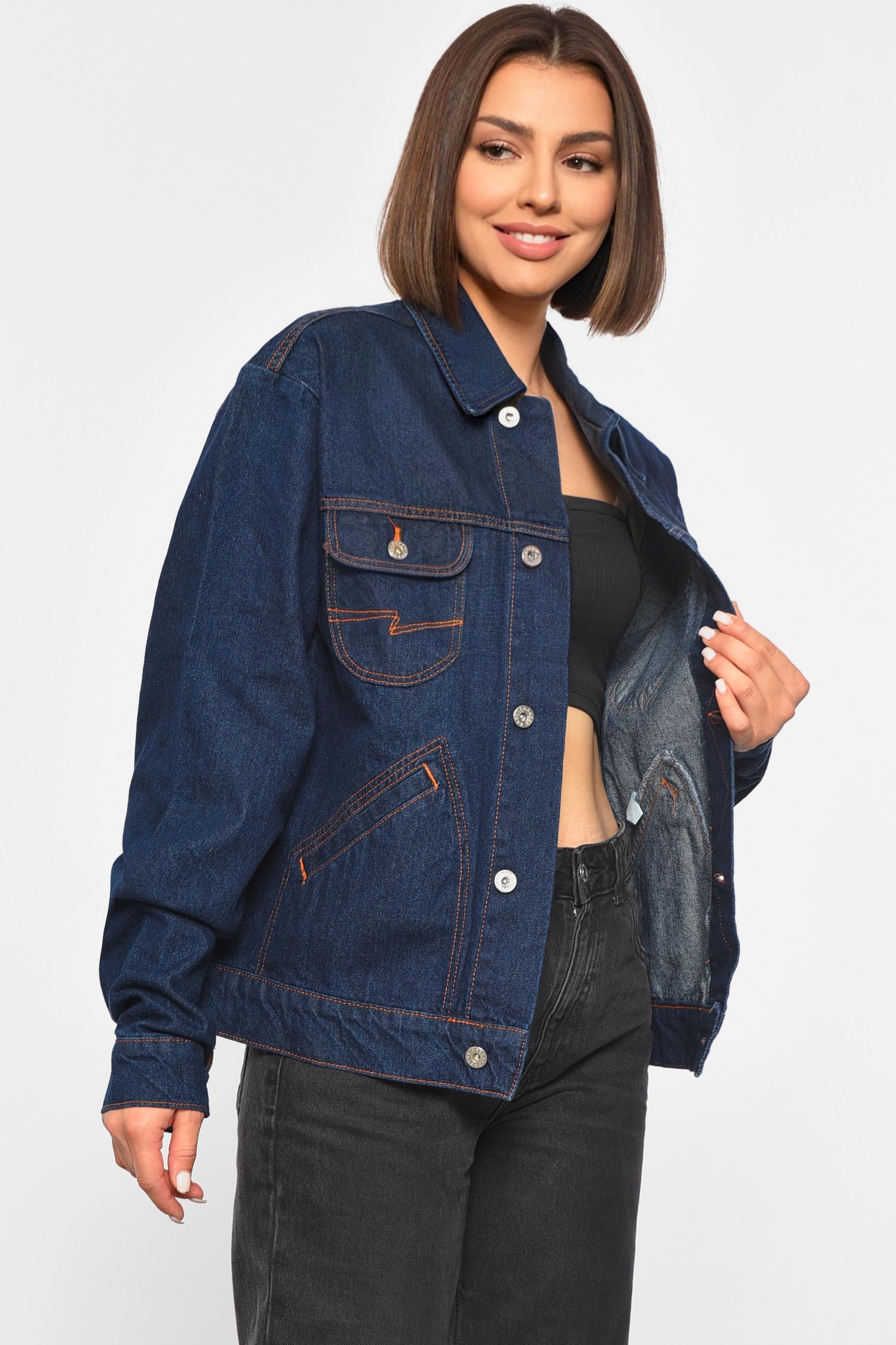 Джинсовка женская S Темно-синий (188070) - фото 2 Джинсовка женская S Темно-синий (188070) - фото 2