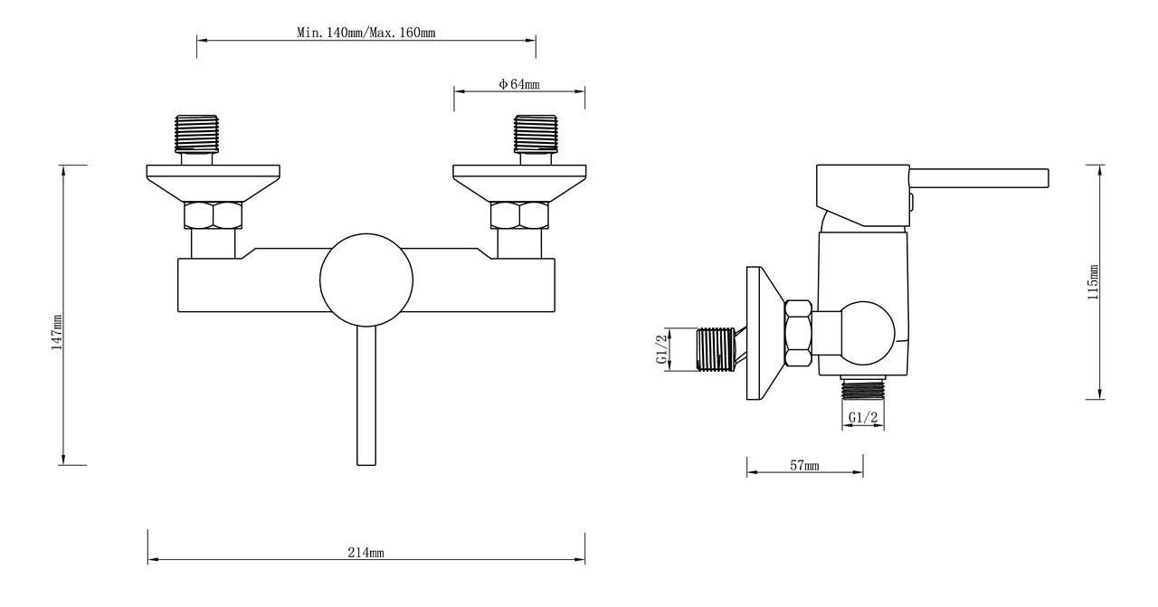 Змішувач для душу Aquatica HF-1D117C HF d 35 мм (9705300) - фото 2