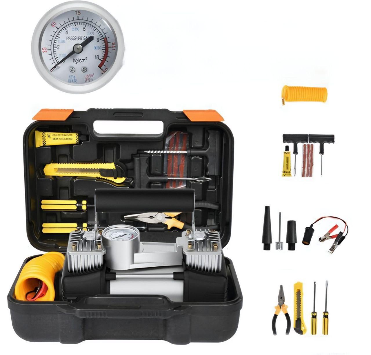 Компресор автомобільний та інструменти V-TEKK 12В двопоршневий 30А 300Вт 60л/хв (VTEKK300)