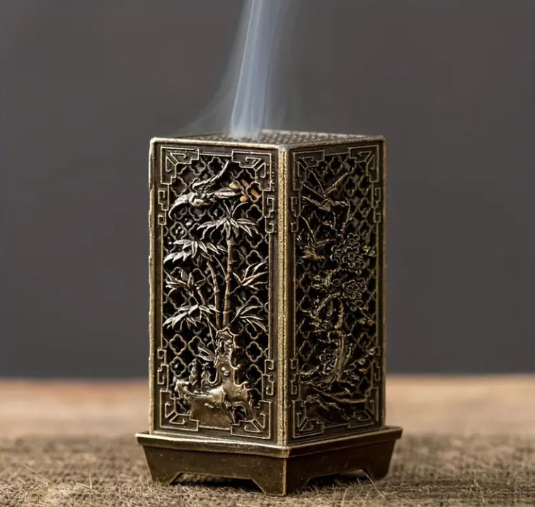 Аромалампа для благовоний квадратная металлическая 6х3,5см (EG4032)