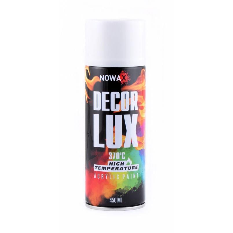 Краска акриловая NOWAX Decor Lux высокотемпературная глянцевая 370°C 450 мл White (9010)