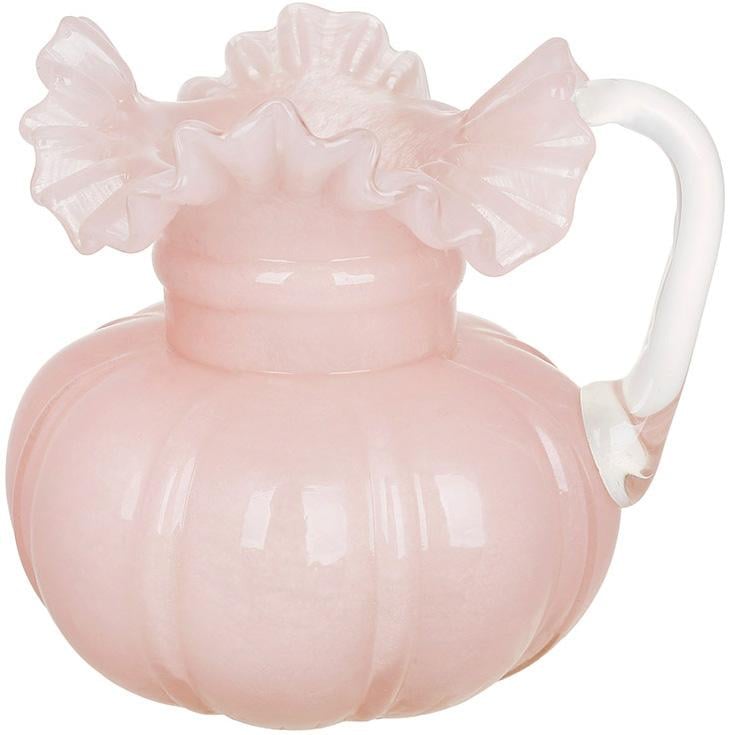 Ваза стеклянная Roselle с ручкой 18 см Нежно-розовый