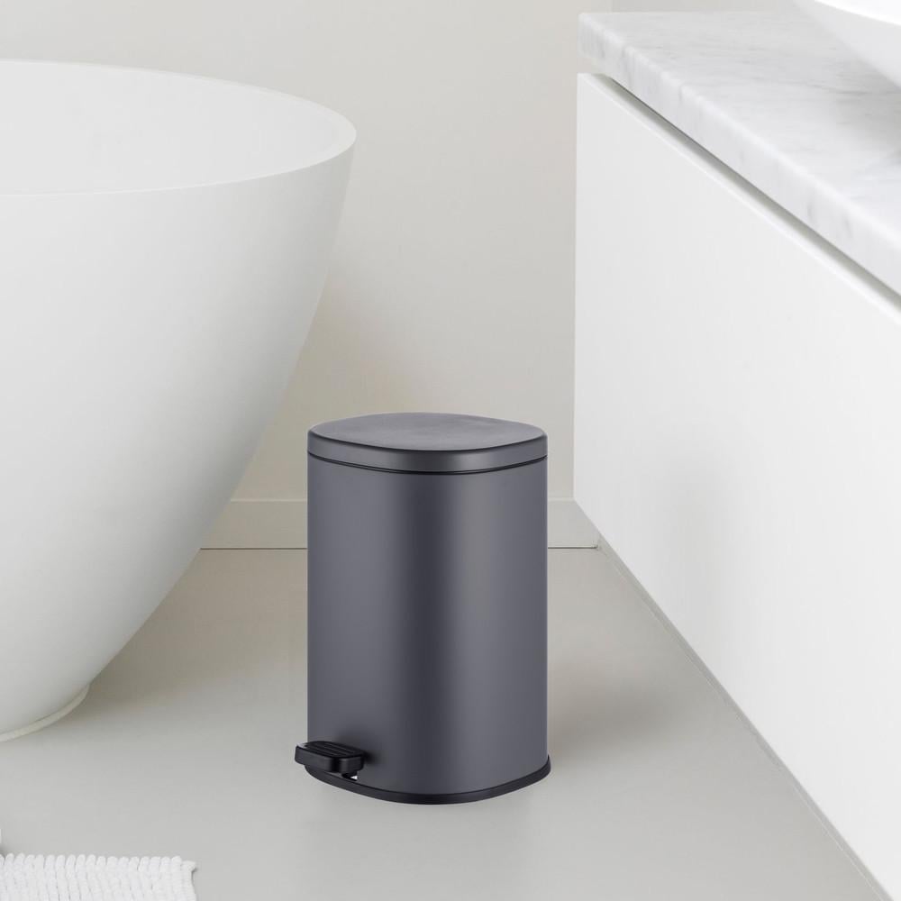 Мусорное ведро с плавным закрытием MIXXUS Premium Olivary-TC0105 овальное 5 л Графит (MI7063) - фото 2