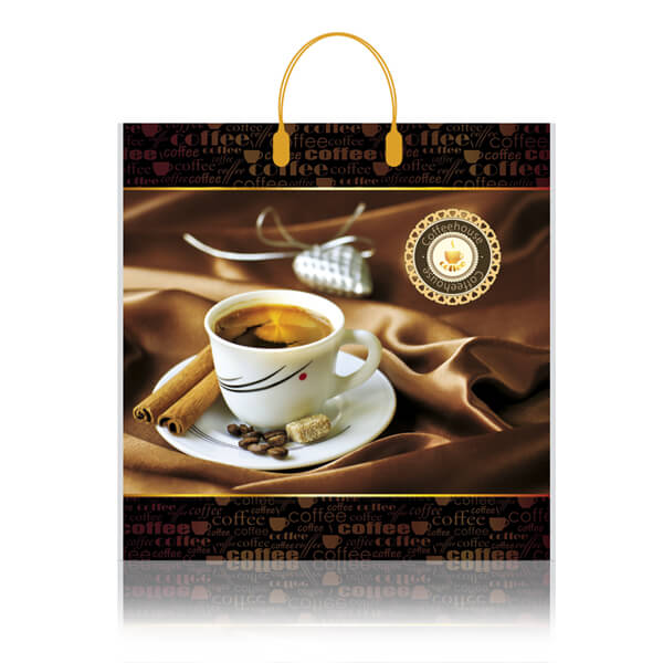 Пакет из пластиковой ручкой Coffee house 40x40 см 10 шт. Пакет из пластиковой ручкой Coffee house 40x40 см 10 шт.