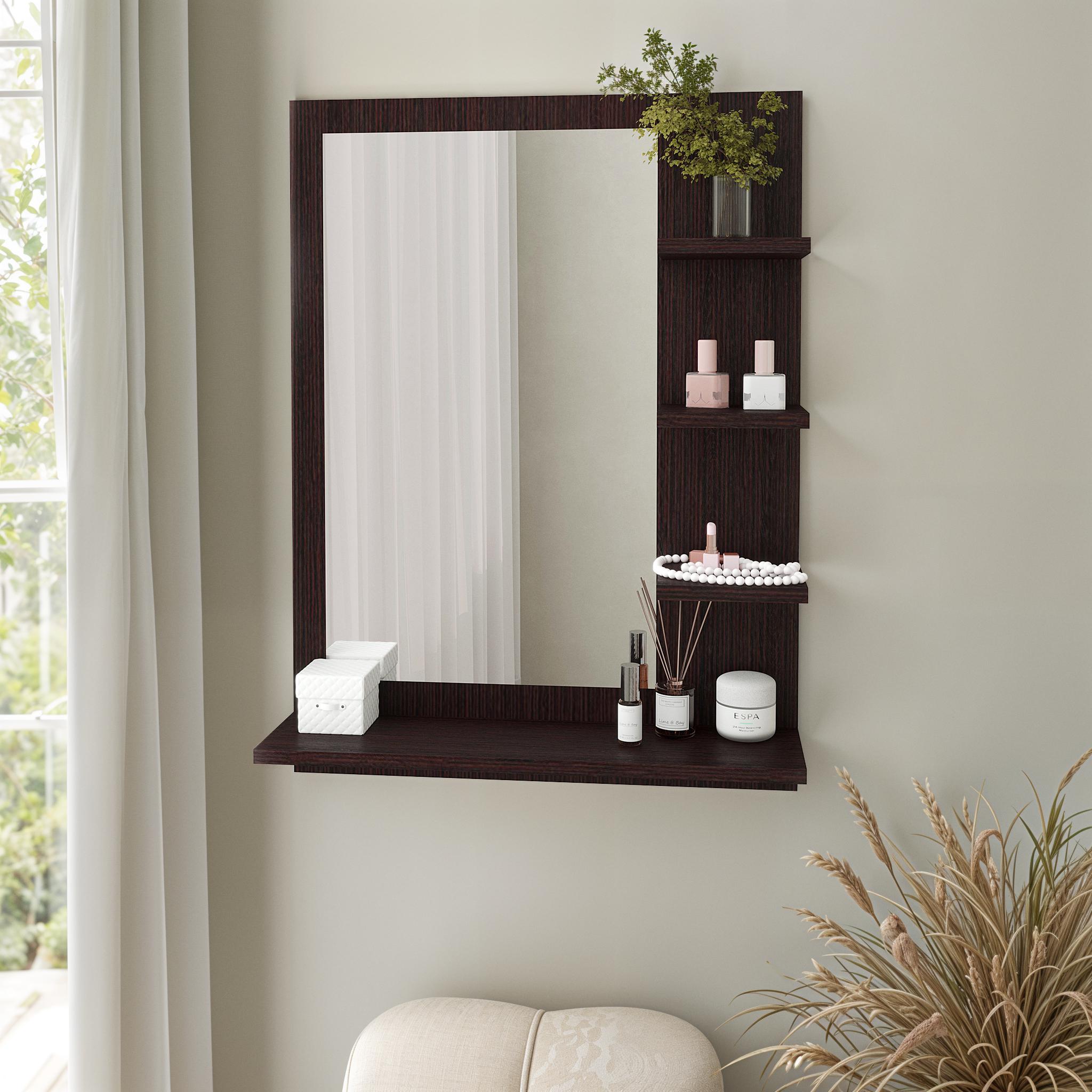 Дзеркало настінне з полицями NT-2 600х150х800 мм Венге Магія