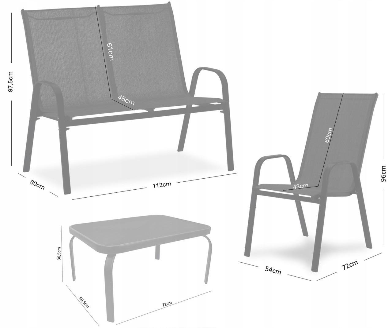 Комплект садових меблів GardenLine SOFA Black (17967515) - фото 9