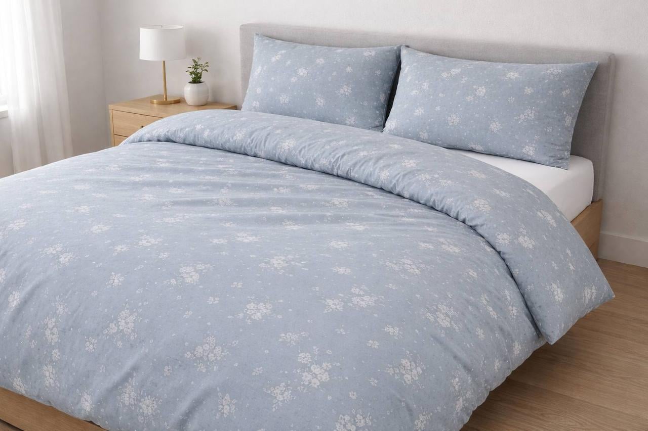 Комплект постельного белья Laura-grand №33 двуспальный Нежно-голубой (2944352346)