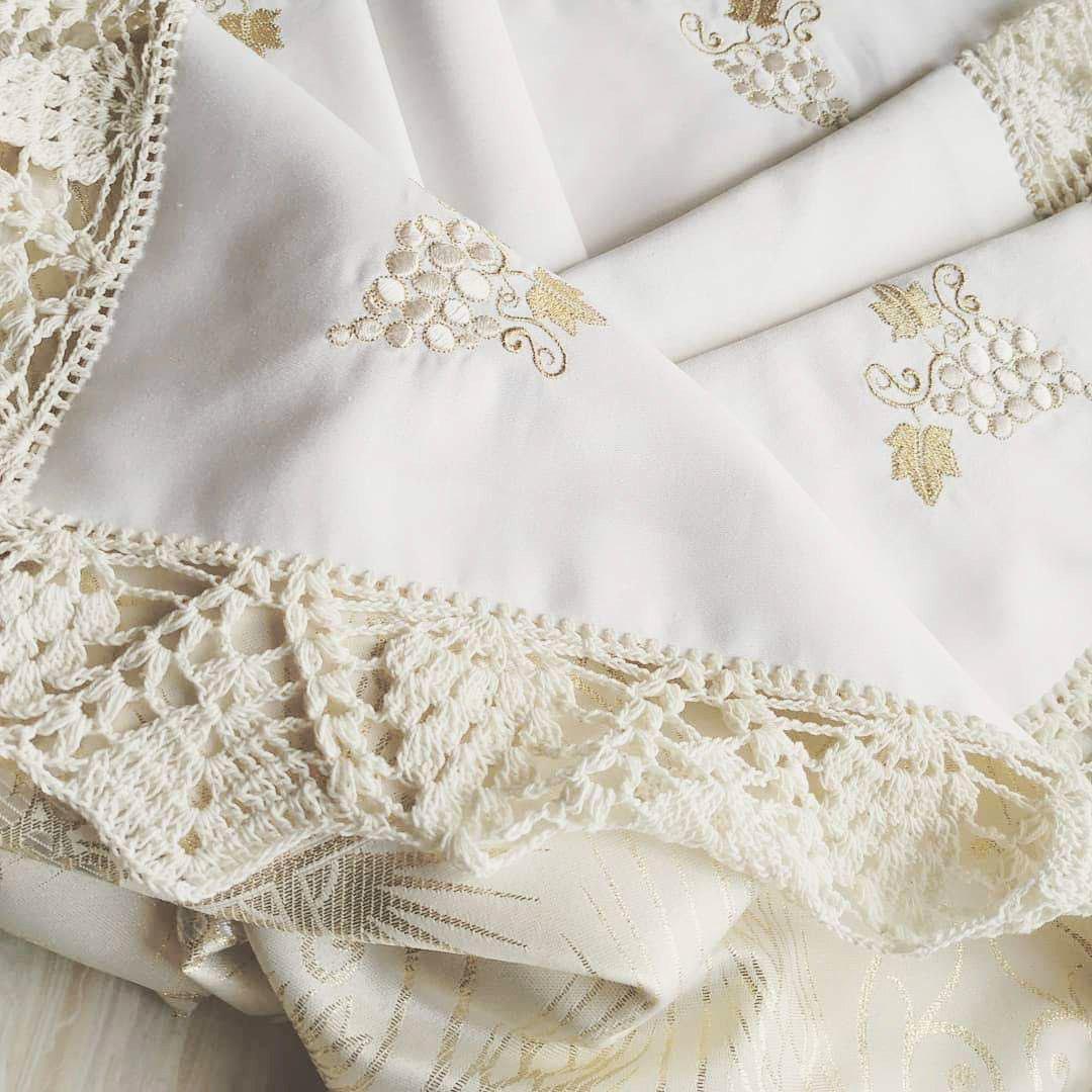 Крыжма крестильная Виноградная лоза с кружевом (2181824980) - фото 4 Крыжма крестильная Виноградная лоза с кружевом (2181824980) - фото 4