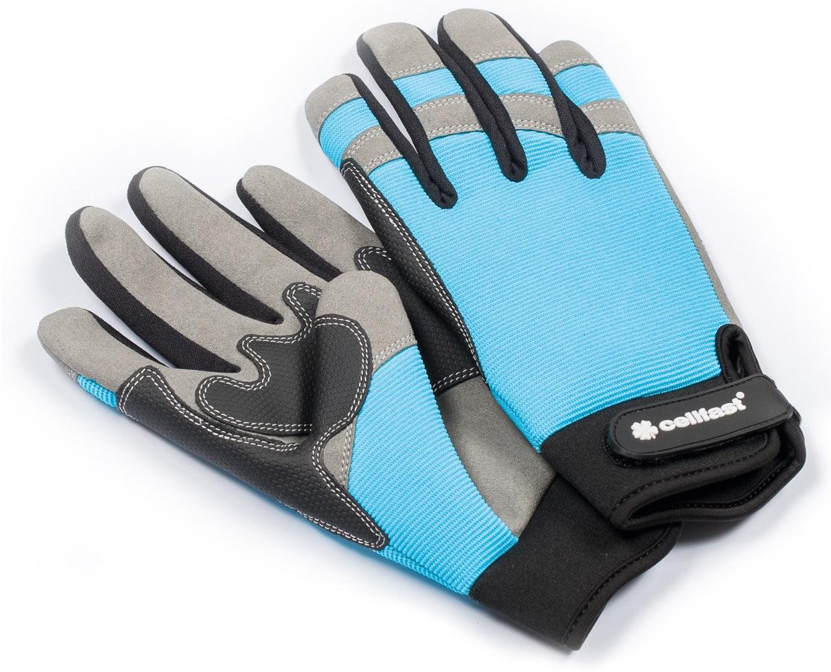 Перчатки рабочие для садовых работ Cellfast ERGO р. 9 L Синий (92-013)