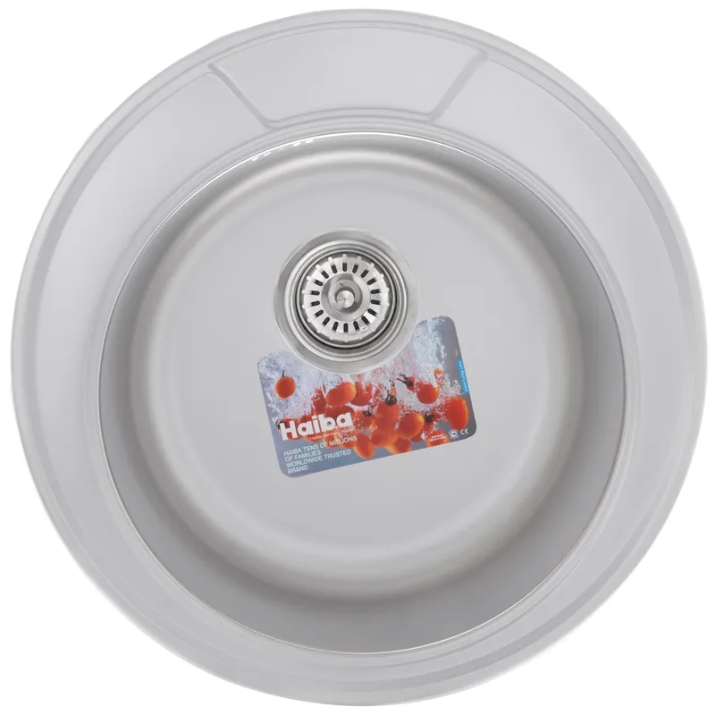 Мойка для кухни Haiba 490 Decor круглая нержавеющая сталь (HB0532) Мойка для кухни Haiba 490 Decor круглая нержавеющая сталь (HB0532)