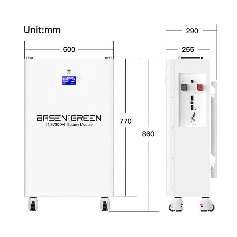 Аккумулятор Basen Green LiFePO4 51,2V 300Ah 15,36 kWh (BR-OW-LV-15X-0606) - фото 6