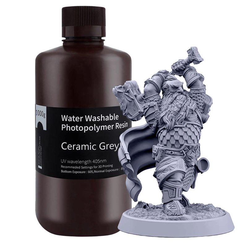 Смола фотополимерная ELEGOO для 3D-принтера водосмывающая 1 кг Ceramic Grey - фото 10