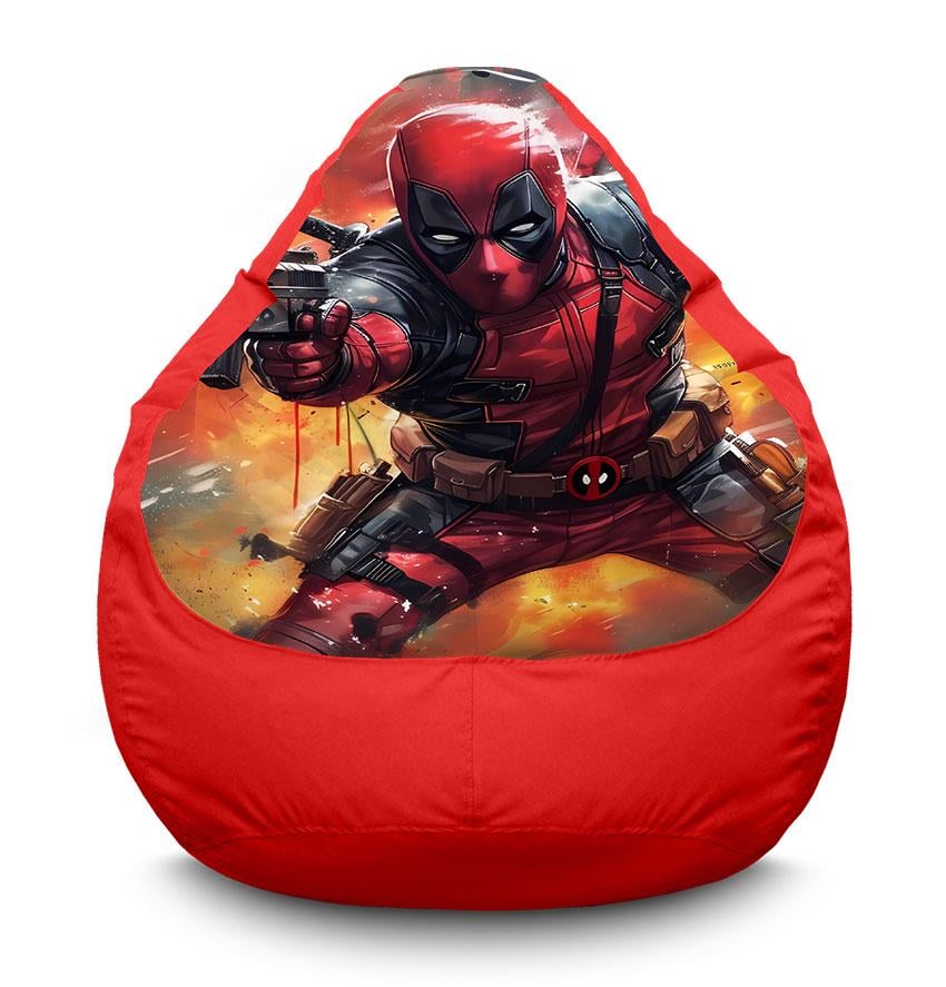 Кресло-мешок iPuff Deadpool with a gun Art оксфорд XXXL 100х135 см Красный (113917-2)