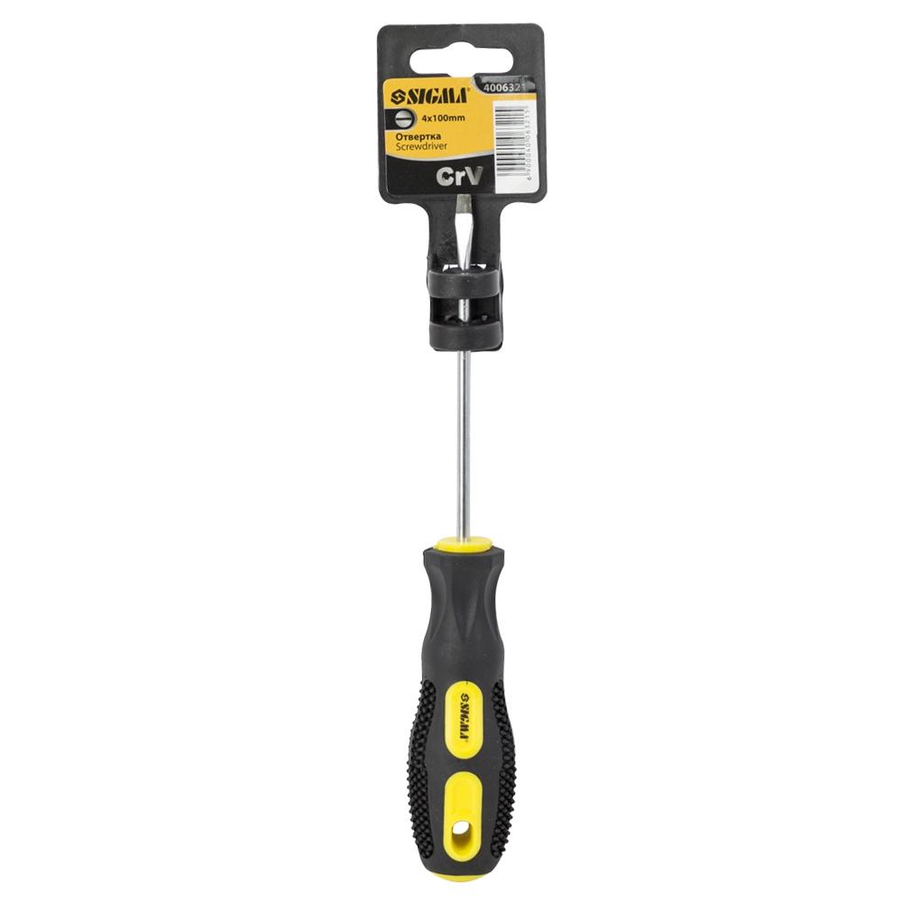 Отвертка шлицевая Sigma SL 4x100 мм CrV (4006321)