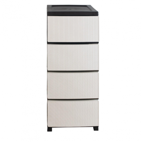 Комод 4 шухляди Ротанг 35х45х86 см Білий/Чорний (Р2) - фото 3 Комод 4 шухляди Ротанг 35х45х86 см Білий/Чорний (Р2) - фото 3