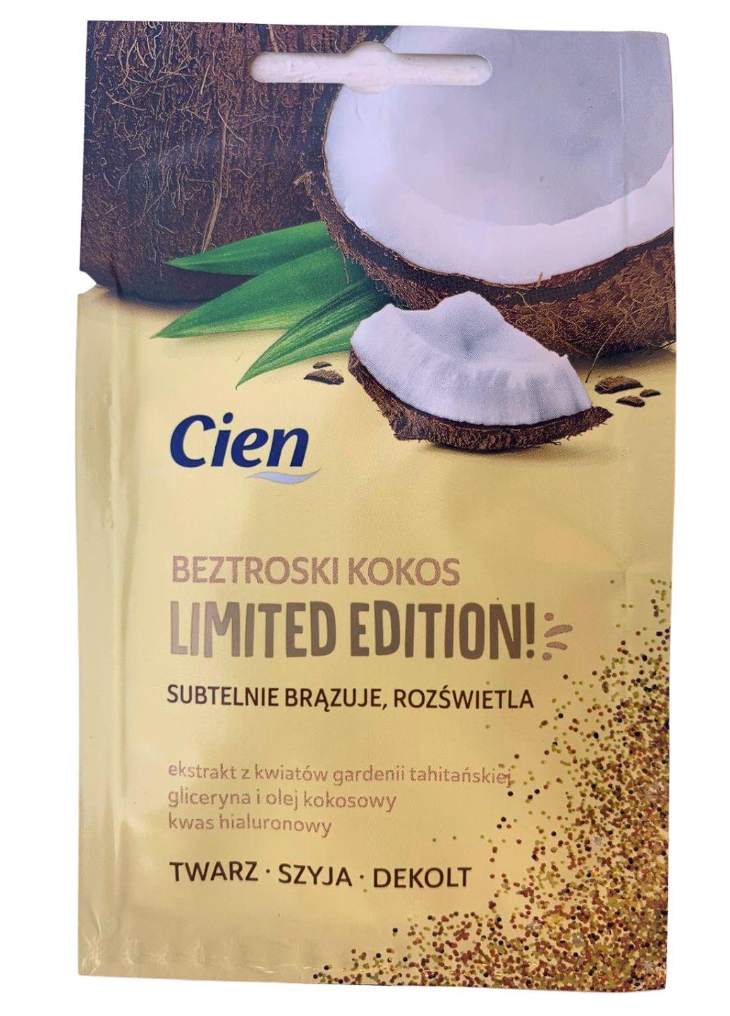Маска для обличчя Cien Limited Edition Кокос для освітлення/зволоження та розгладження 10 мл (Е-01648)